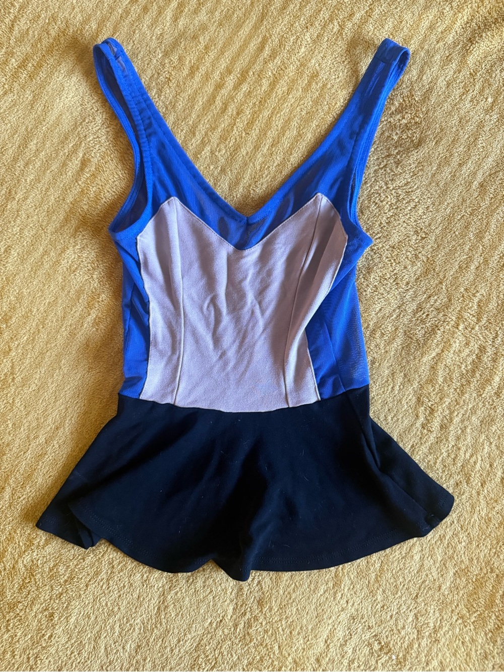 Sparkle & Fade Blue, Black & Light Gray Girls One-Piece Skirted Bodysuit